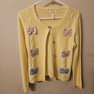 Matilda Jane Yellow Sweater with Bow Accents NWOT